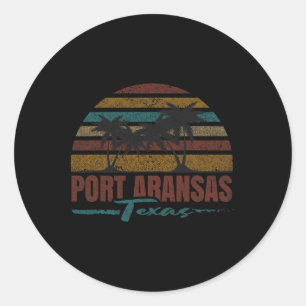 Beach Coastal City Vacation Souvenir Port Aransas Classic Round Sticker