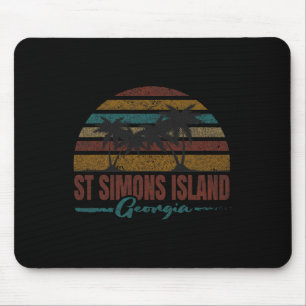 Beach Coastal City Vacation Souvenir St Simons Isl Mouse Pad