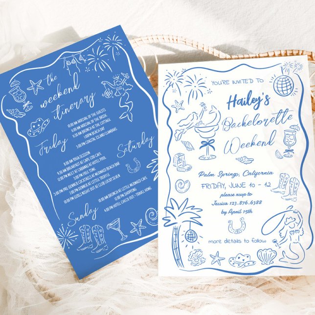 Beach Coastal Cowgirl Bachelorette Hen Weekend Invitation (Creator Uploaded)