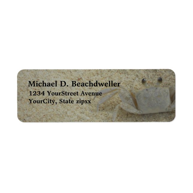 Beach Coastal Crab Return Address Label (Front)