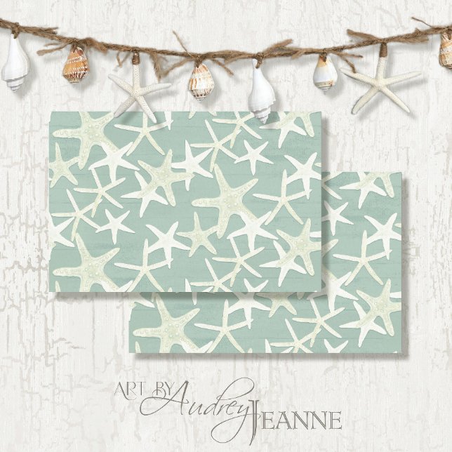 Beach Coastal Home Decor Starfish Mint Decoupage Tissue Paper (Creator Uploaded)