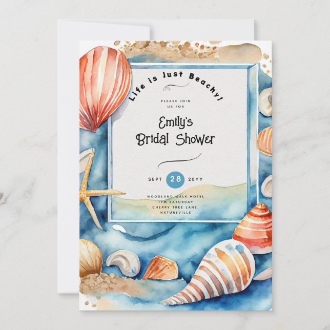 Beach Coastal Ocean BABYSHOWER BIRTHDAY WEDDING Invitation (Front)