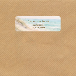 Beach coastal ocean return address  label