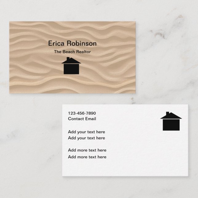 Beach Coastal Real Estate Theme Businesss Cards (Front/Back)