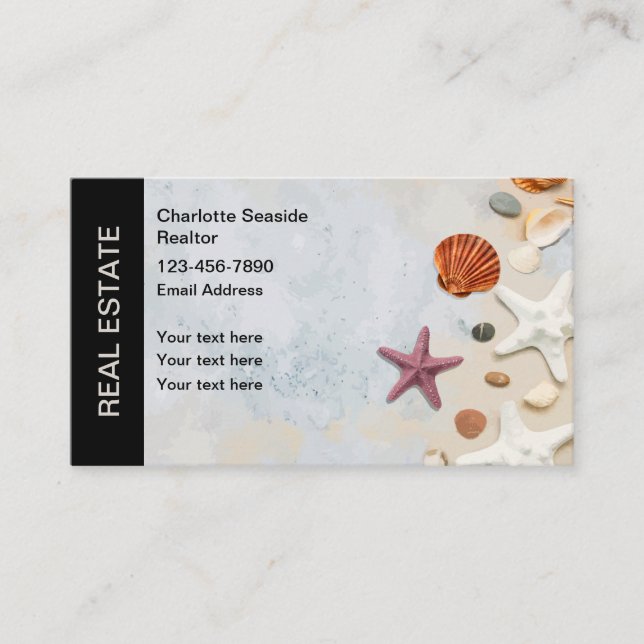 Beach Coastal Realtor Real Estate Business Cards (Front)