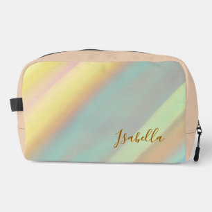 Beach Coastal Seashell Pattern Custom Name Dopp Kit