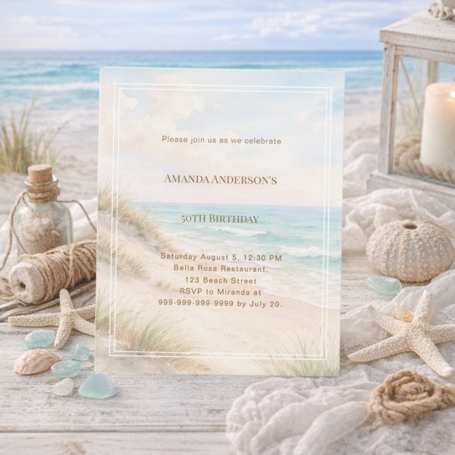 Beach coastal summer birthday invitation (Creator Uploaded)