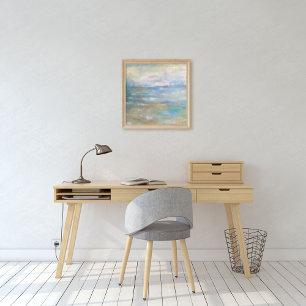 Beach Coastal Theme Abstract Painting  Poster