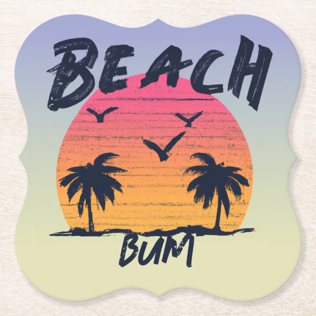 Beach/coastal/tropical/Hawaiian Paper Coaster (Front)