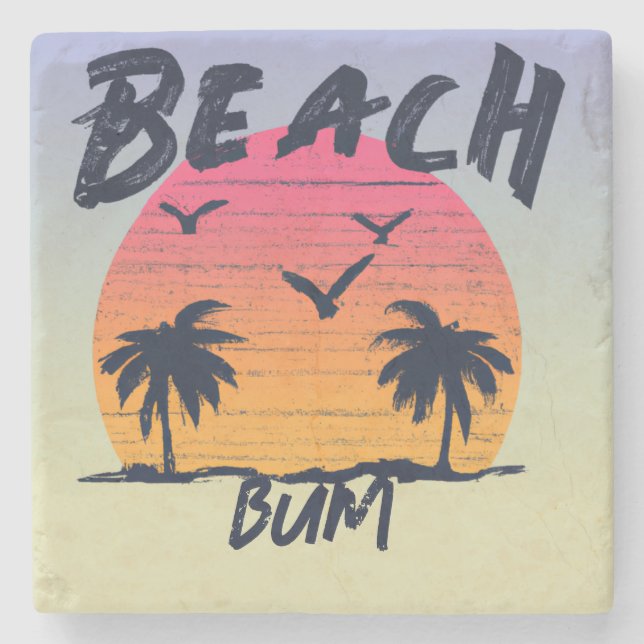 Beach/coastal/tropical/Hawaiian Stone Coaster (Front)