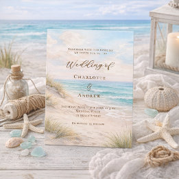 Beach coastal wedding invitation