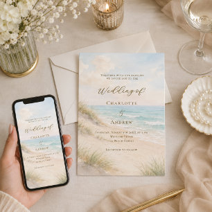 Beach coastal wedding invitation