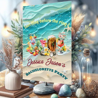 Beach Cocktails Tropical Fruits Bachelorette Party Acrylic Sign