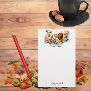 Beach Cocktails Tropical Fruits Bachelorette Party Stationery