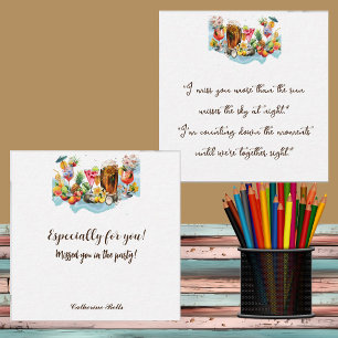 Beach Cocktails Tropical Fruits Party Missing You Card