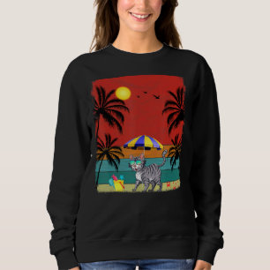 Beach Coconut Tree Retro Graphic Bobcats Summer Sweatshirt
