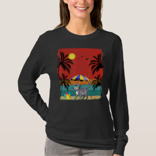 Beach Coconut Tree Retro Graphic Bobcats  Summer T-Shirt
