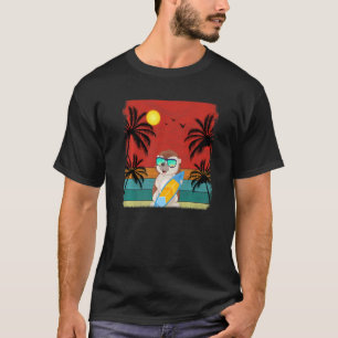Beach Coconut Tree Retro Graphic Hedgehog Summer T-Shirt