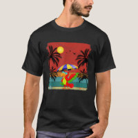Beach Coconut Tree Retro Graphic Parrot Lover Summ
