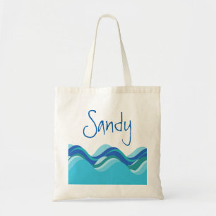 BEach Collection: Custom Name Wave Tote Bag
