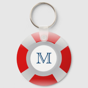 Beach Collection: Lifesaver Monogram Key Ring