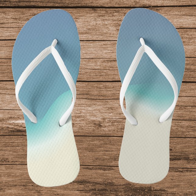 Beach Colour Blend Thongs (Ocean Beach Color Blend Themed Flip Flop)