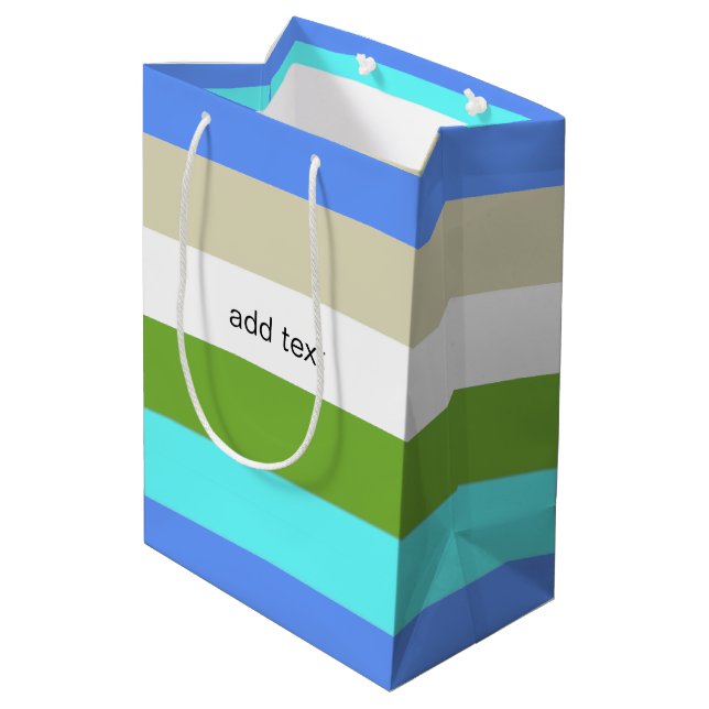 Beach Colour Stripes of Sint Maarten  Medium Gift Bag (Back Angled)