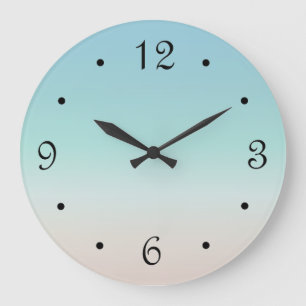 Beach Colours Gradient Minimal Coastal Turquoise Large Clock