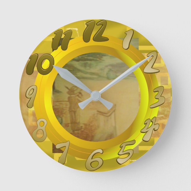 Beach Concert Abstract Round Clock (Front)