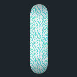 Beach Coral Reef Pattern Nautical White Aqua Blue Skateboard<br><div class="desc">This pretty ocean / beach-inspired repeating nautical pattern skateboard looks like an intricately-woven coral reef in white on aqua blue / seafoam green. The elegant coral reef pattern is made in a stencil look. This simple, modern design is perfect for a coastal / beach theme. "Customise It" to resize the...</div>