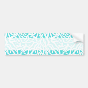 Beach Coral Reef Pattern Nautical White Blue Bumper Sticker