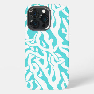 Beach Coral Reef Pattern Nautical White Blue iPhone 13 Pro Case