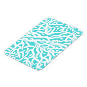 Beach Coral Reef Pattern Nautical White Blue Magnet (Left Side)