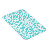 Beach Coral Reef Pattern Nautical White Blue Magnet (Right Side)