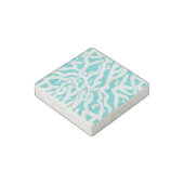 Beach Coral Reef Pattern Nautical White Blue Stone Magnet (Angled)