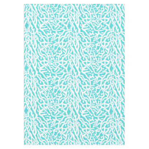 Beach Coral Reef Pattern Nautical White Blue Tablecloth