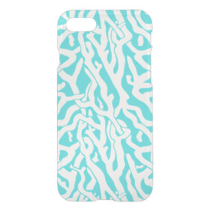 Beach Coral Reef Pattern Nautical White Blue iPhone SE/8/7 Case