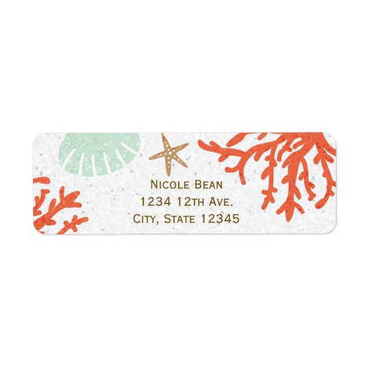 Beach Coral Reef Sea Shell Starfish Address Labels