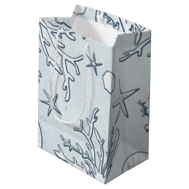 Beach Coral Reef Sea Shell & Starfish Gift Bag (Back Angled)