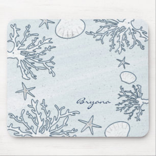 Beach Coral Reef Sea Shell & Starfish Mouse Pad