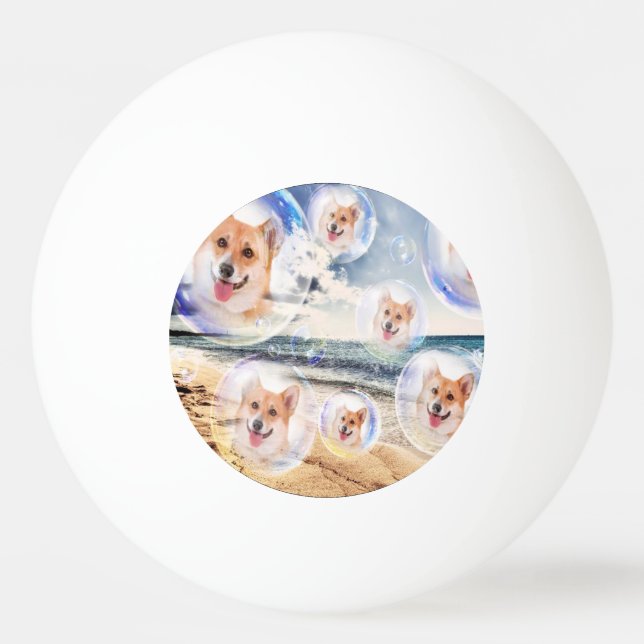 Beach Corgis Ping Pong Ball (Front)