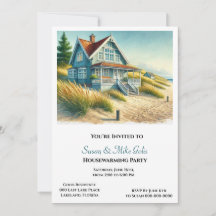 Beach Cottage Housewarming Party Invitation