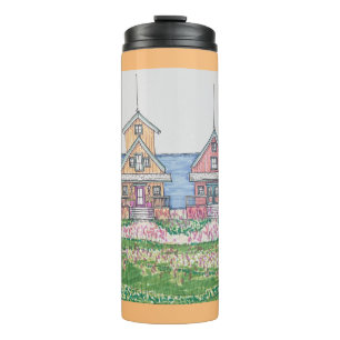 Beach Cottage Peach Thermal Tumbler