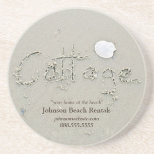 Beach Cottage Sand Writing Coaster