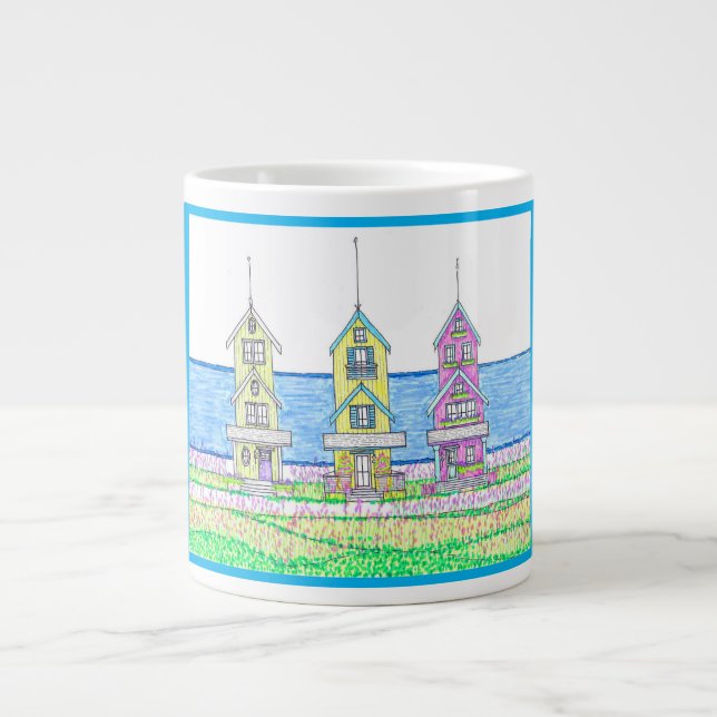 Beach Cottage Trio 2 Jumbo Mug (Front)