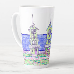 Beach Cottage Trio Large Latte Mug