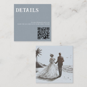 Beach Couple QR Code Enclosure Card