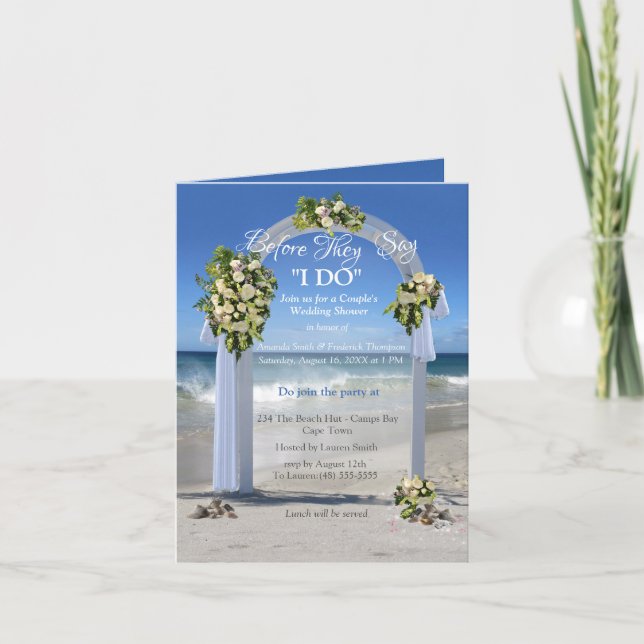Beach Couple Shower Invitation (Front)