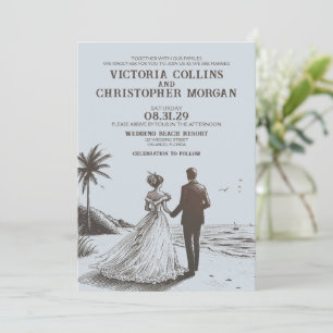 Beach Couple Wedding Invitation