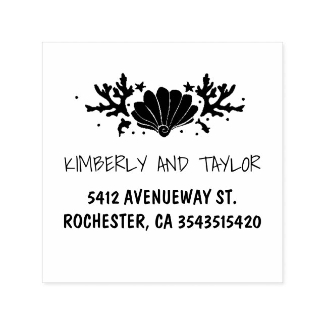 Beach Couple's Wedding Self-inking Stamp (Design)